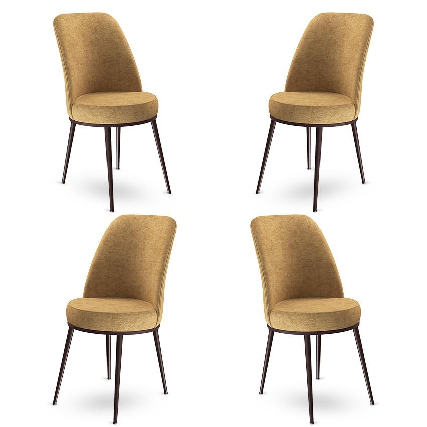 Комплет од 4 трпезариски столчиња Hanah Home Dexa црно-кафеави