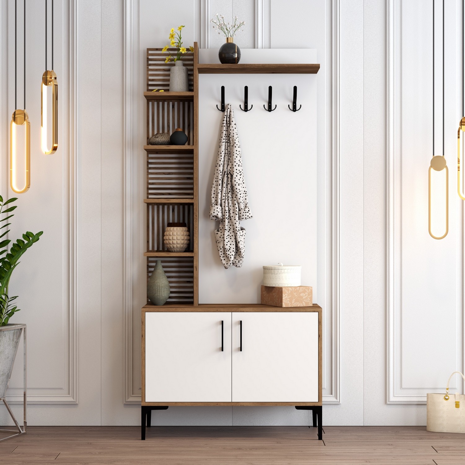 Полица за чевли Hanah Home 90x200x35cm орев