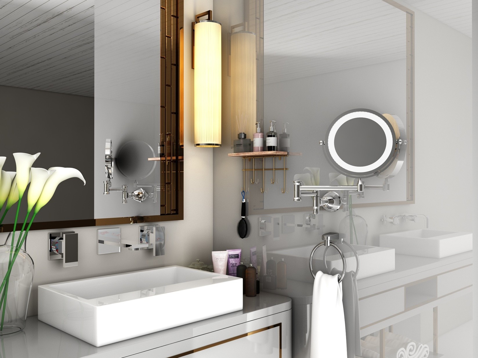 Dzидна полица Hanah Home златно-кафеава