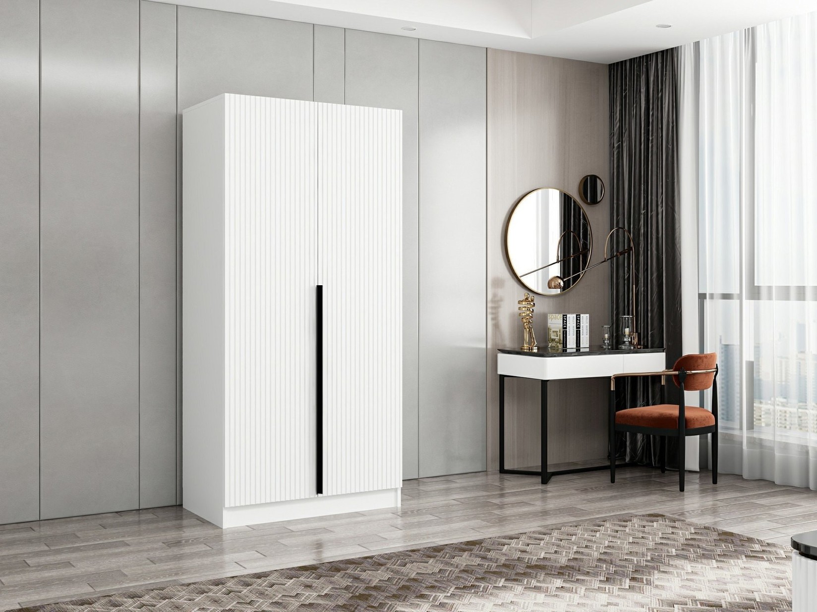 Гардеробер Hanah Home Кале 90x210x52 см Бела