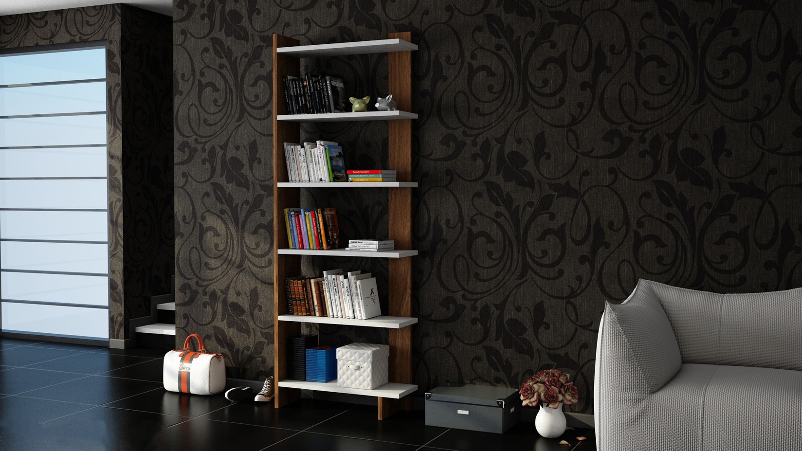 Полица Hanah Home 46,8x170x21,7 см бела