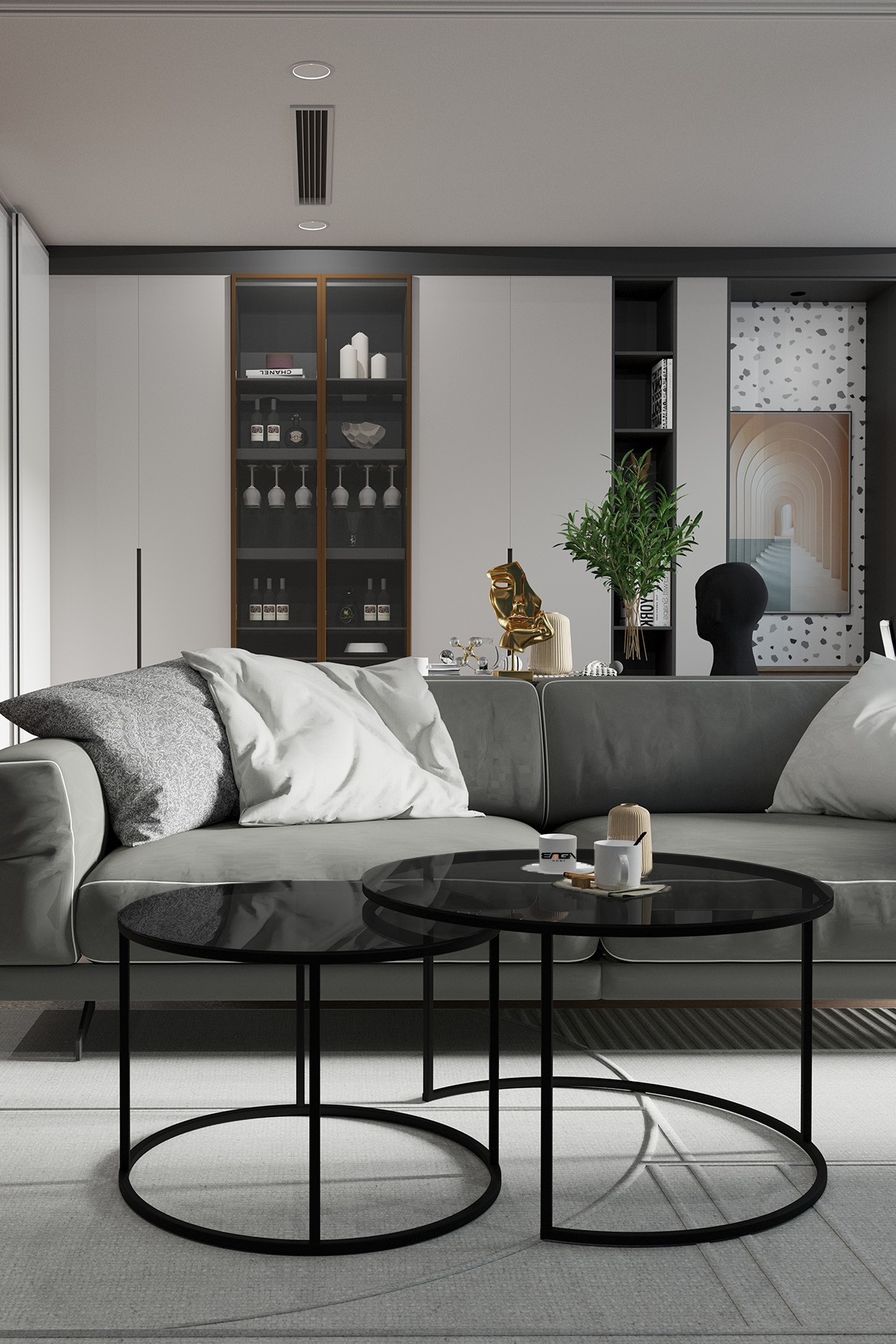 Маса Hanah Home Club Kyoto 72x45x72cm дабова боја-црна