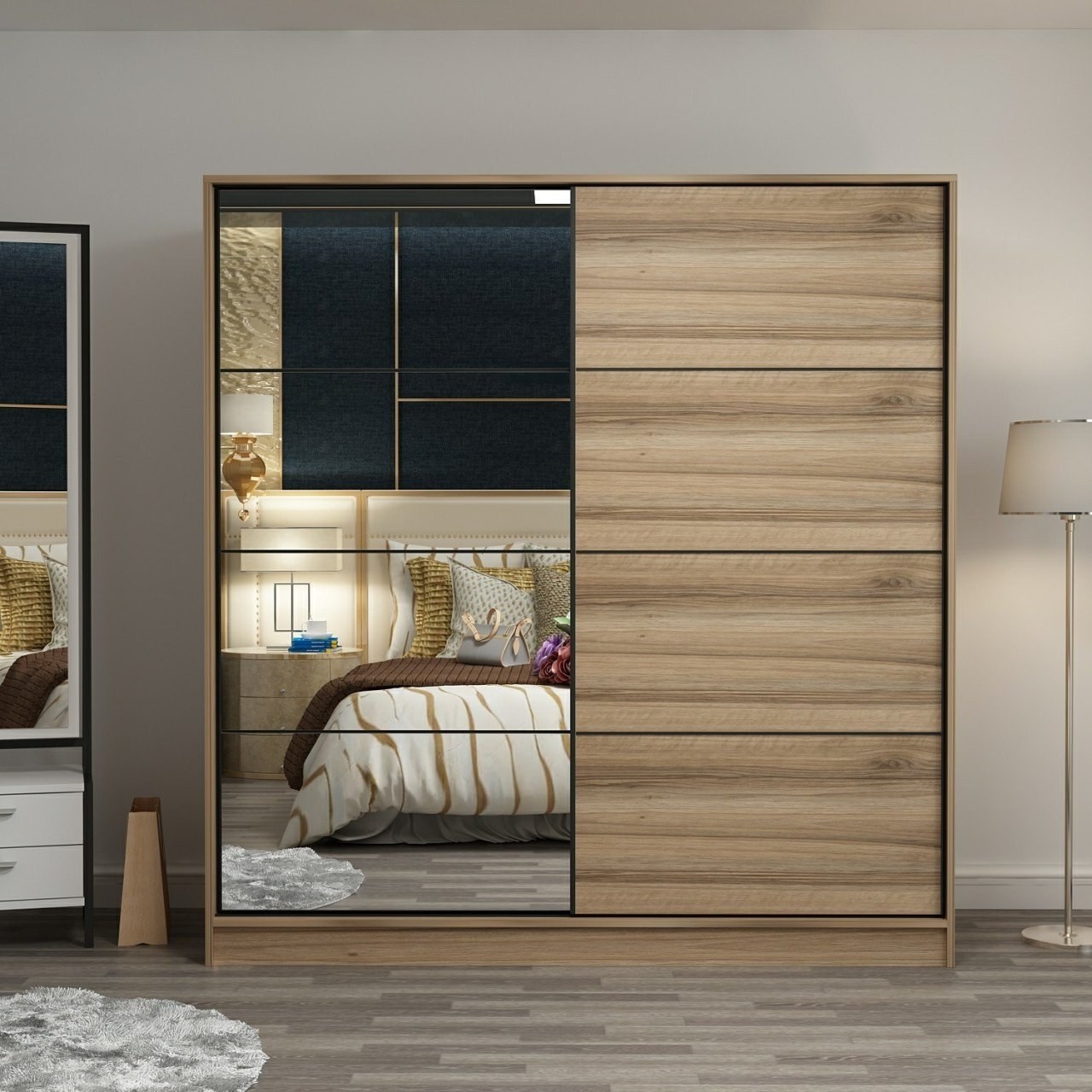 Гардеробер Hanah Home Кејл 220x210x52 см беж