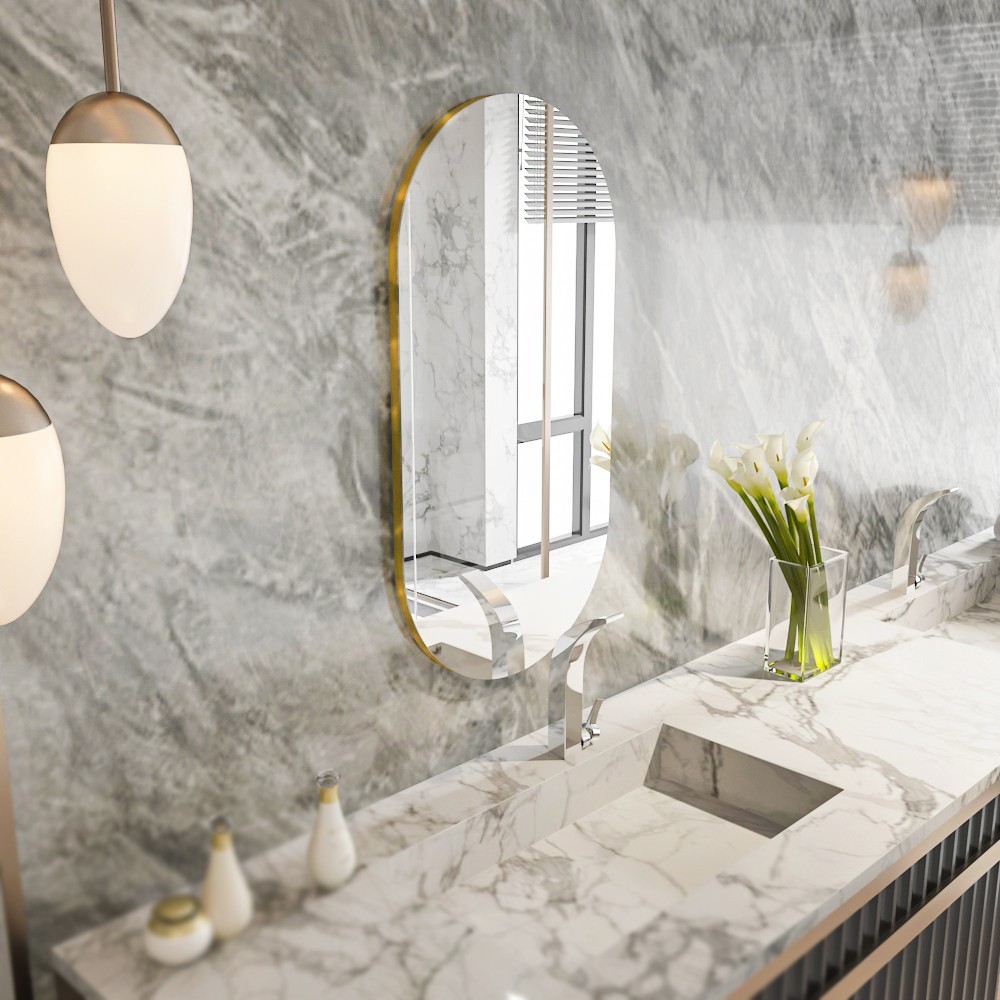 Огледало за дома Hanah бронзено-златно