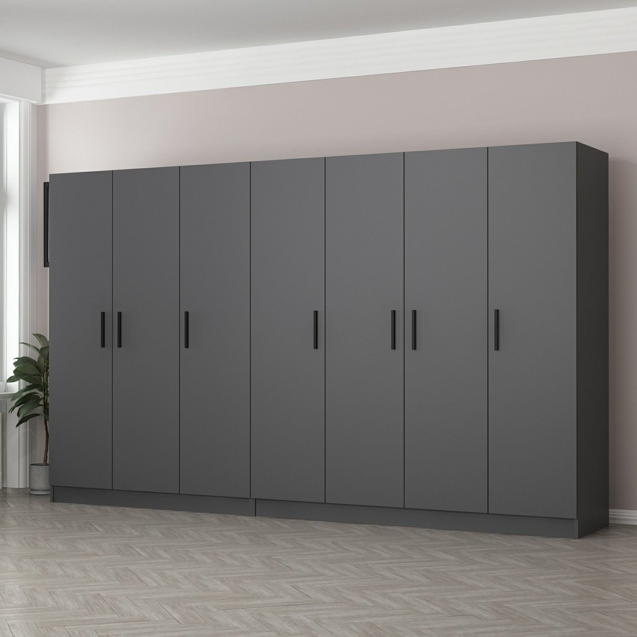 Гардеробер Ханах Хоум Кејл 315x210x52см Антрацит