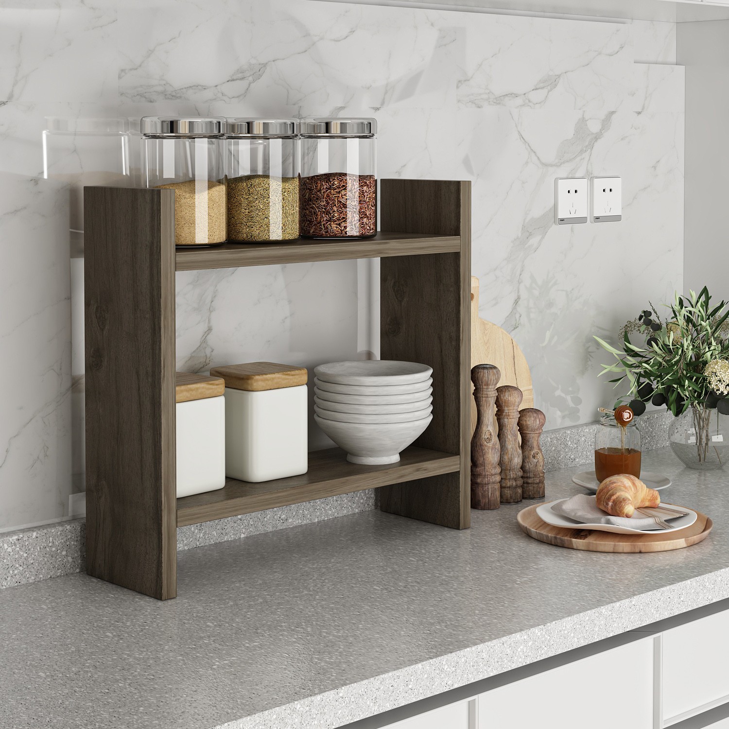 Кујнска полица Hanah Home 34x10x30cm оревова боја