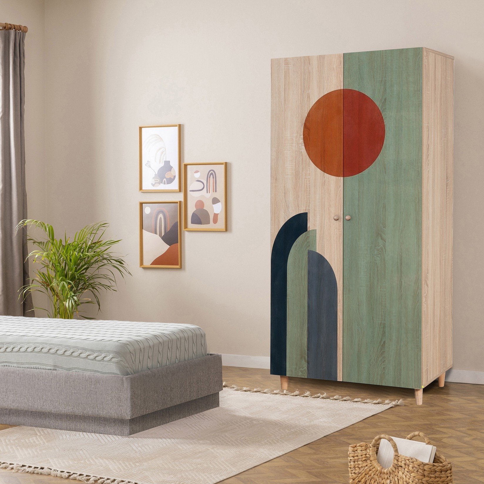 Hanah home гардероба Lidya 2 90x192x52cm Даб