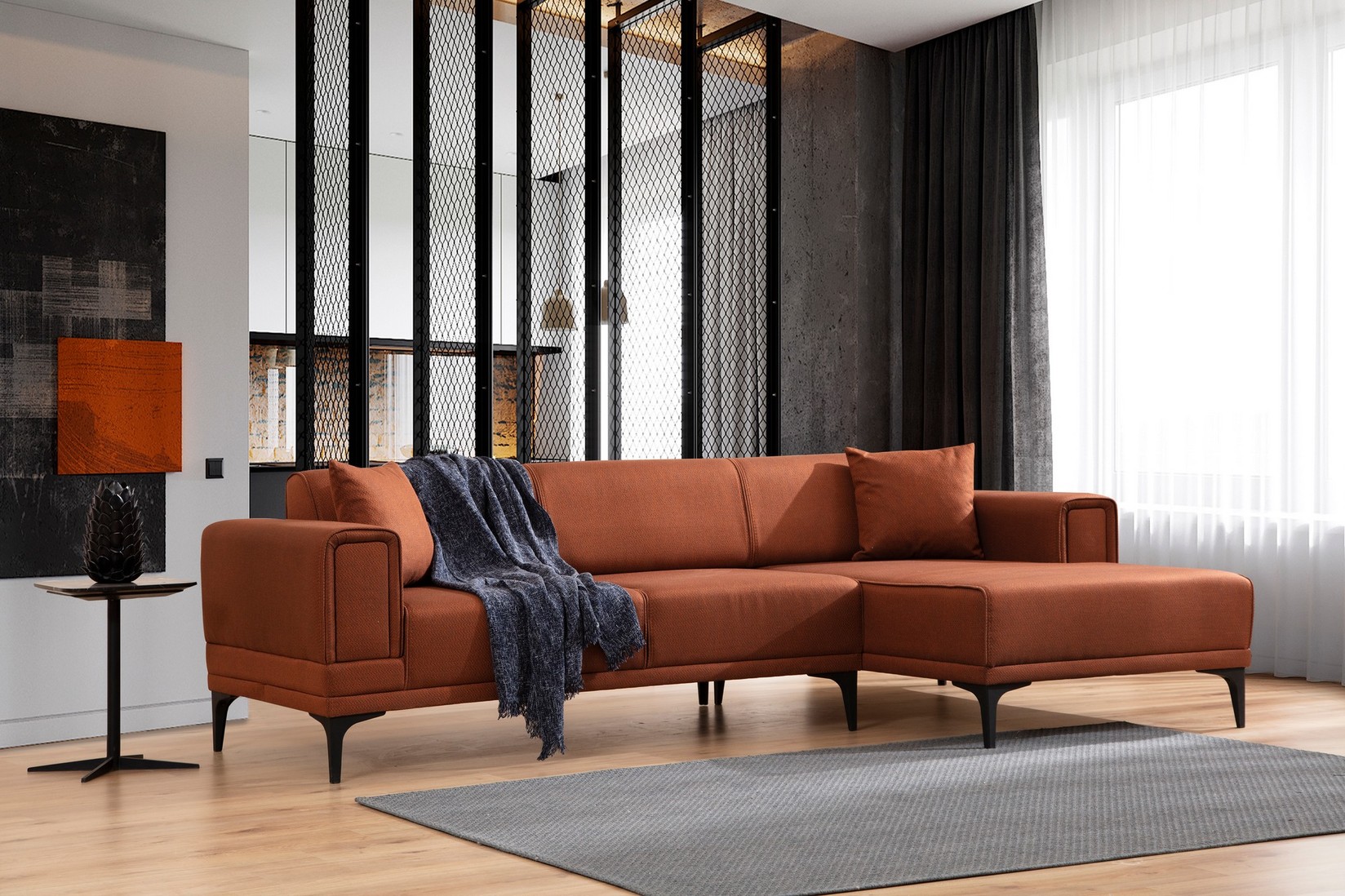Аголна гарнитура Atelier del Sofa Horizon 85x77x250cm темно сива