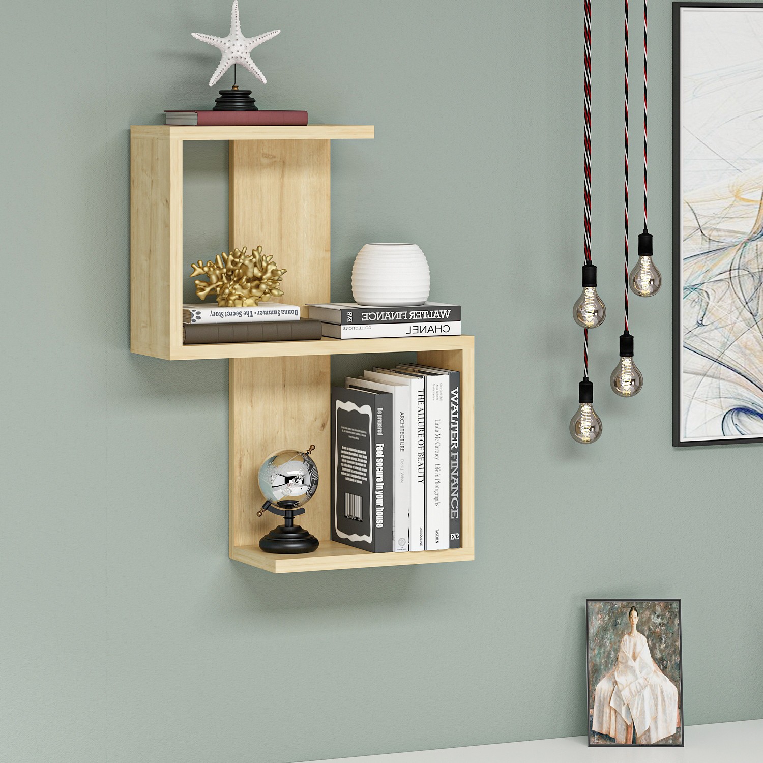 Dzидна полица од даб во Ханах Хоум