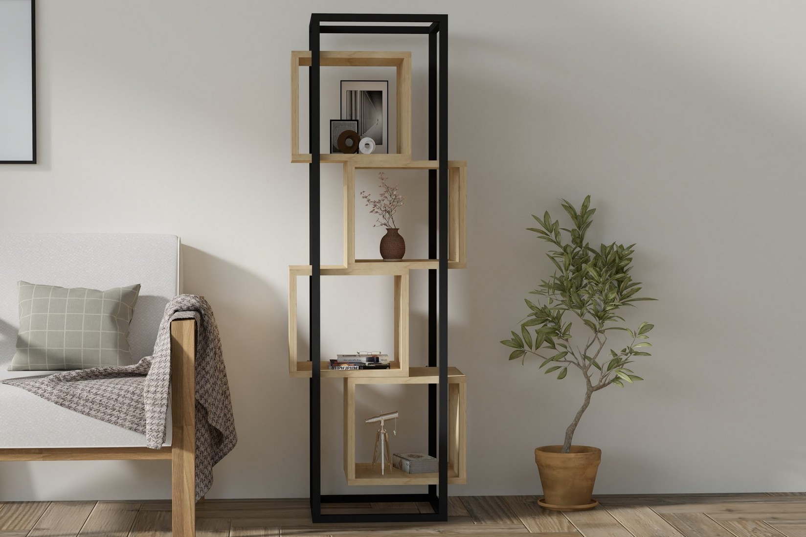 Полица Hanah Home 44x140x29cm Антрацит