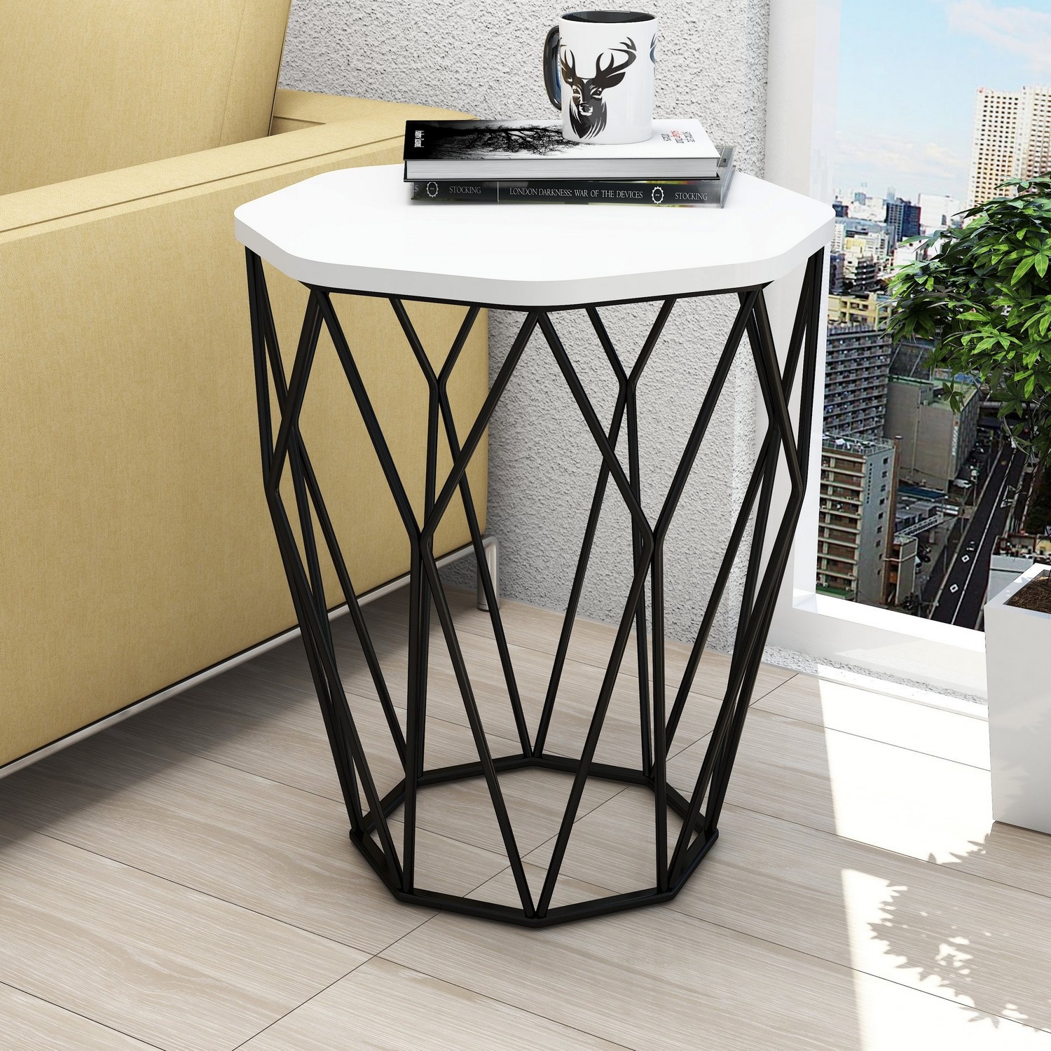 Клуб маса Hanah Home Sofya 46x57x46 см црна