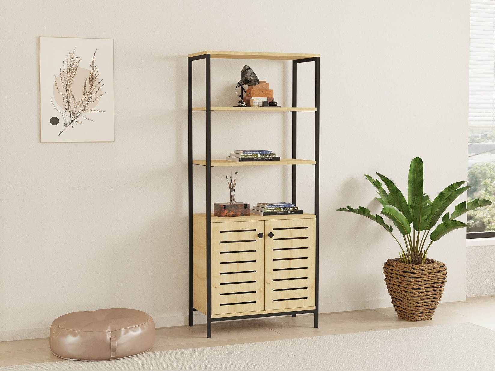 Полица Hanah Home 70x162.2x34cm даб