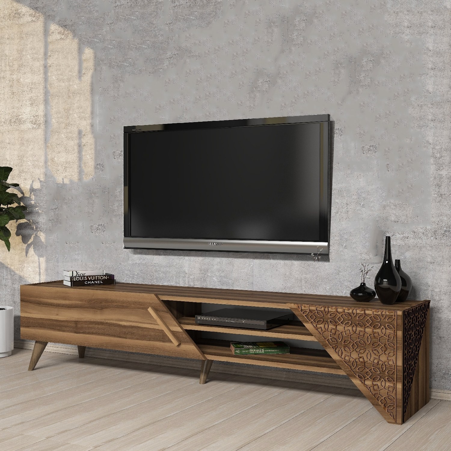 Комода за фиоки Hanah Home TV Beryl 2 Oak