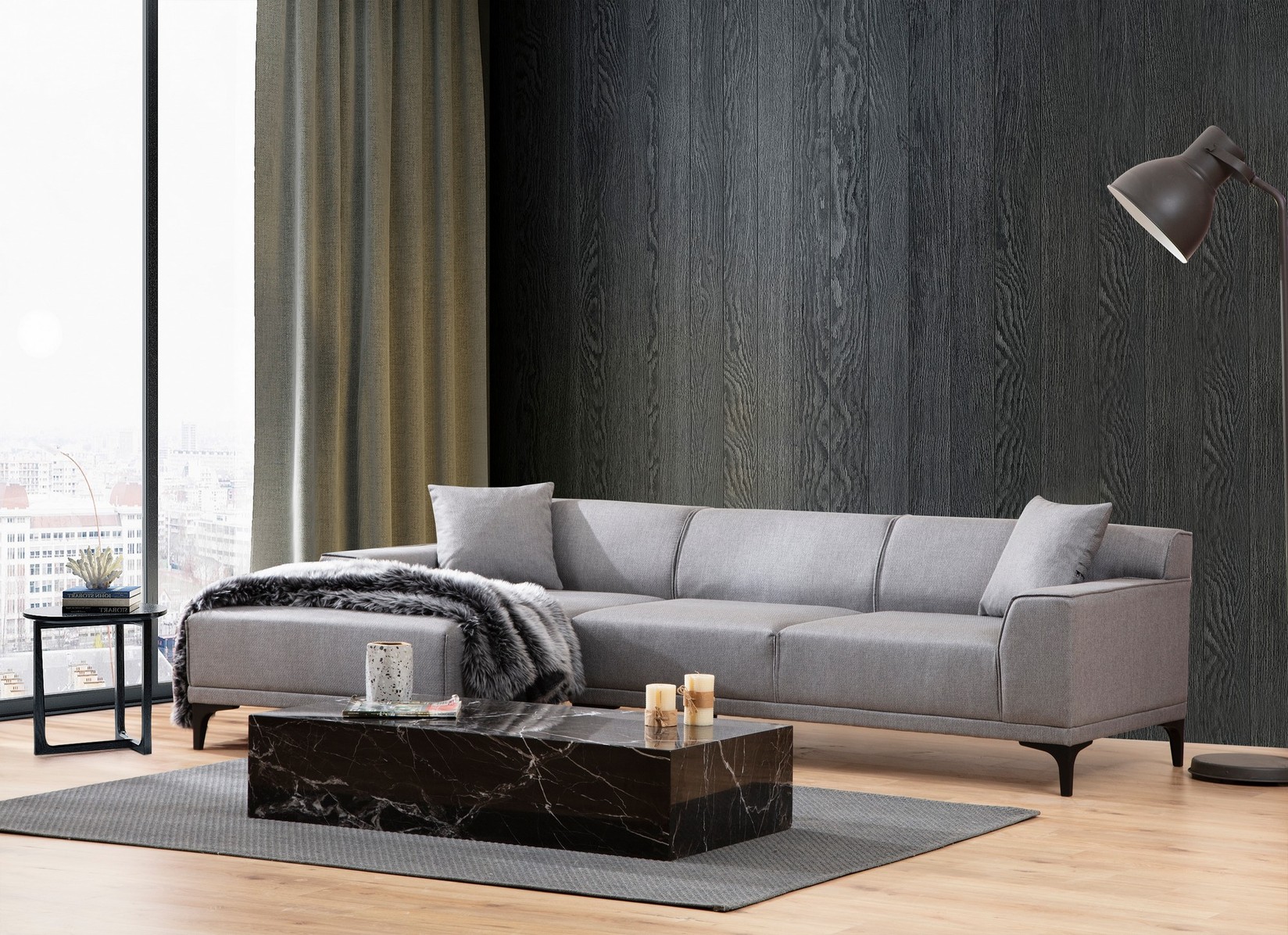 Аголна софа Atelier del Sofa Petra Anthracite