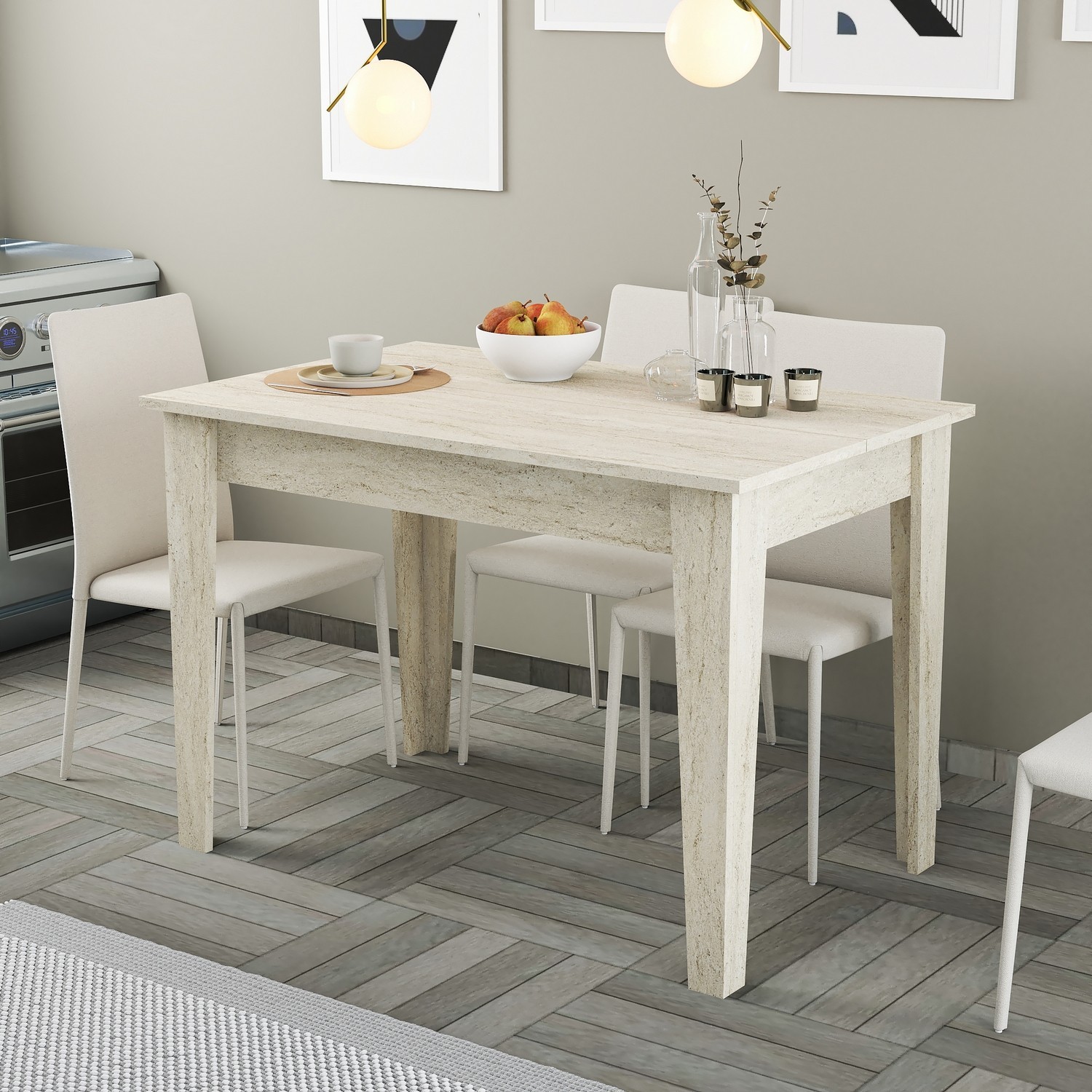 Трпезариска маса Hanah Home Киев 110x75x72 см беж