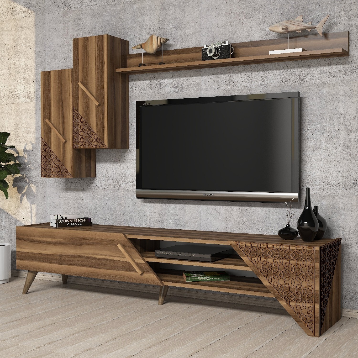 Комода за фиоки Hanah Home TV Beryl 2 Oak