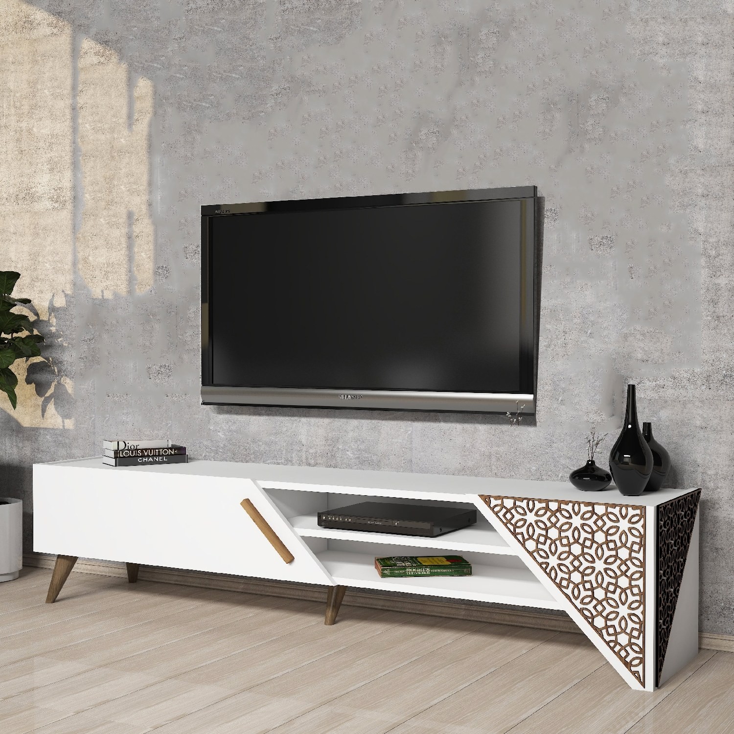 Комода за фиоки Hanah Home TV Beryl 2 Oak