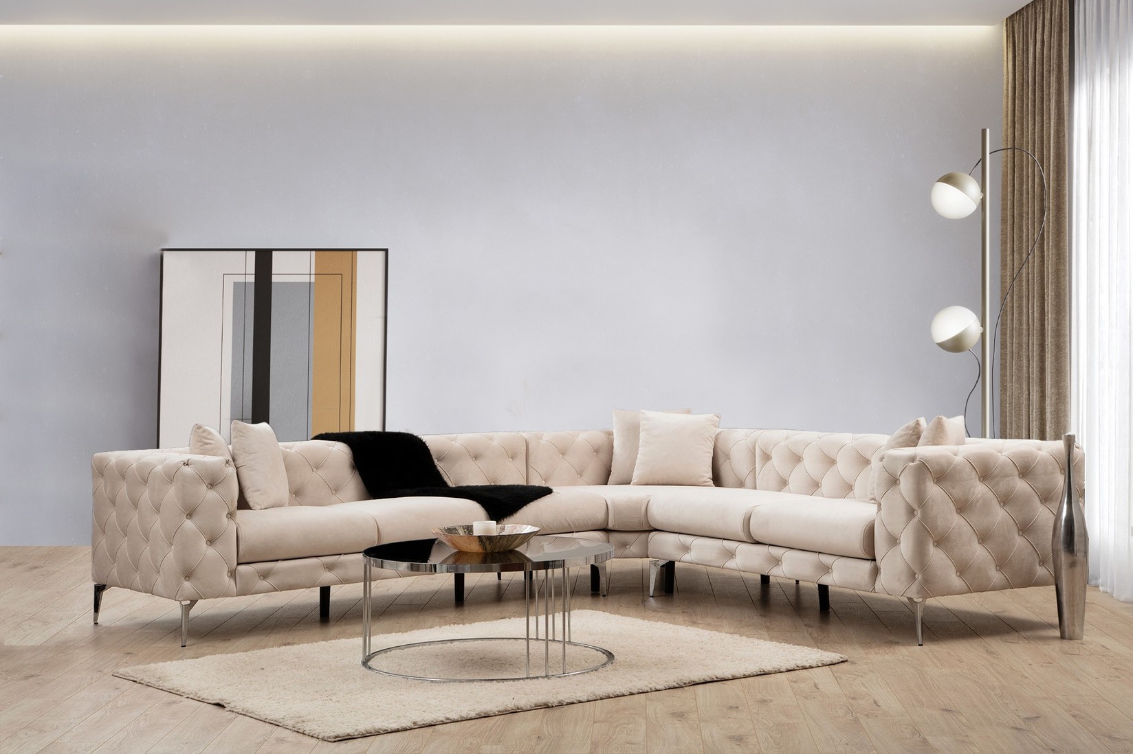 Аголна гарнитура Atelier del Sofa Como 310x70x270cm Антрацит