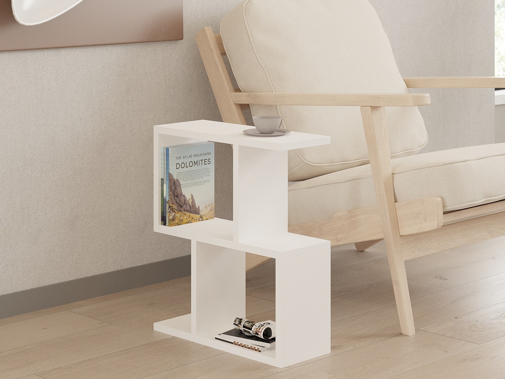 Клуб маса Hanah Home Zet 45x51.4x17 см бела