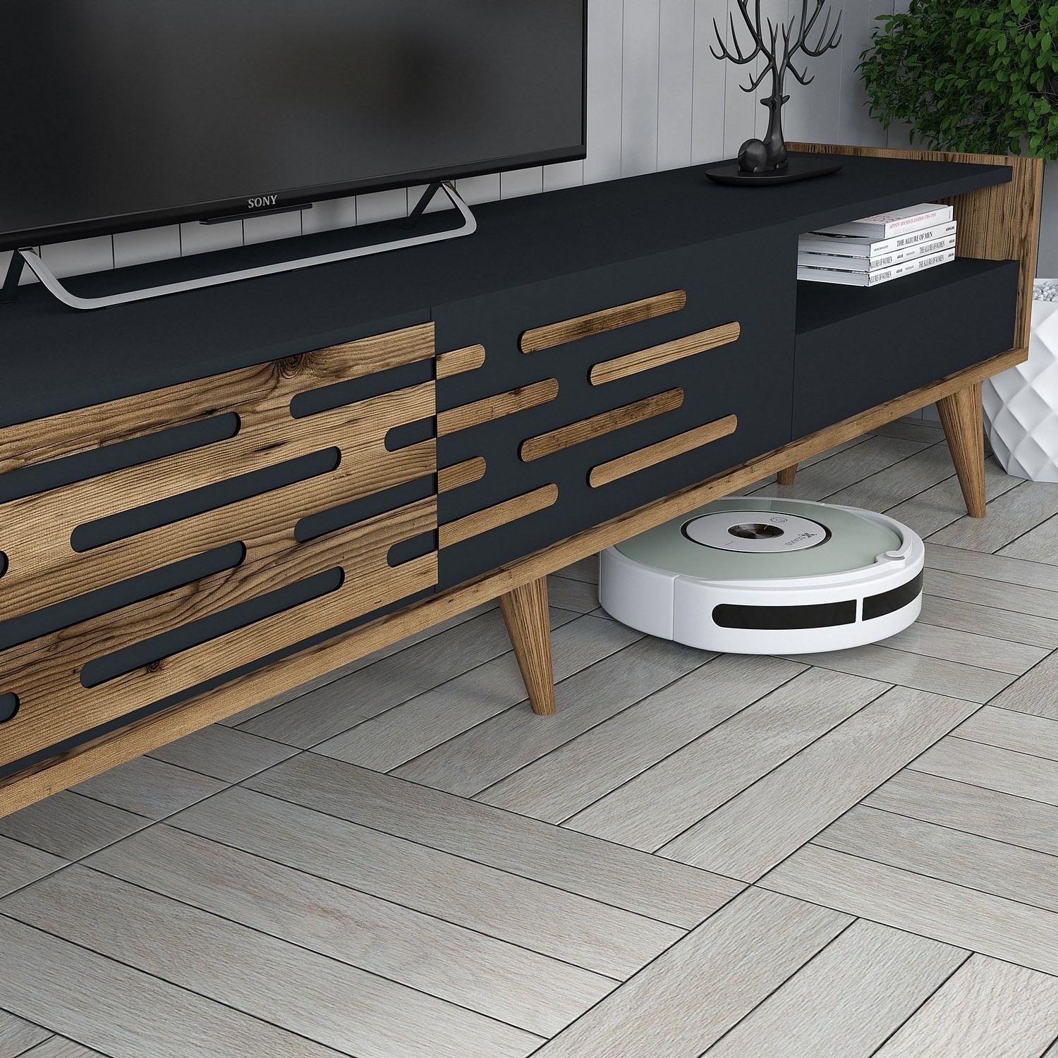 Комода и клуб маса Hanah Home Set од орев