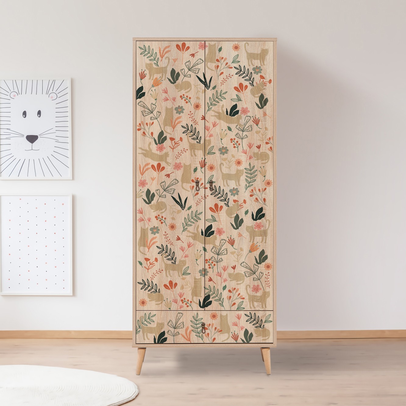 Hanah Home Wardrobe City Wardrobe Cat 80x190x45cm Шарена