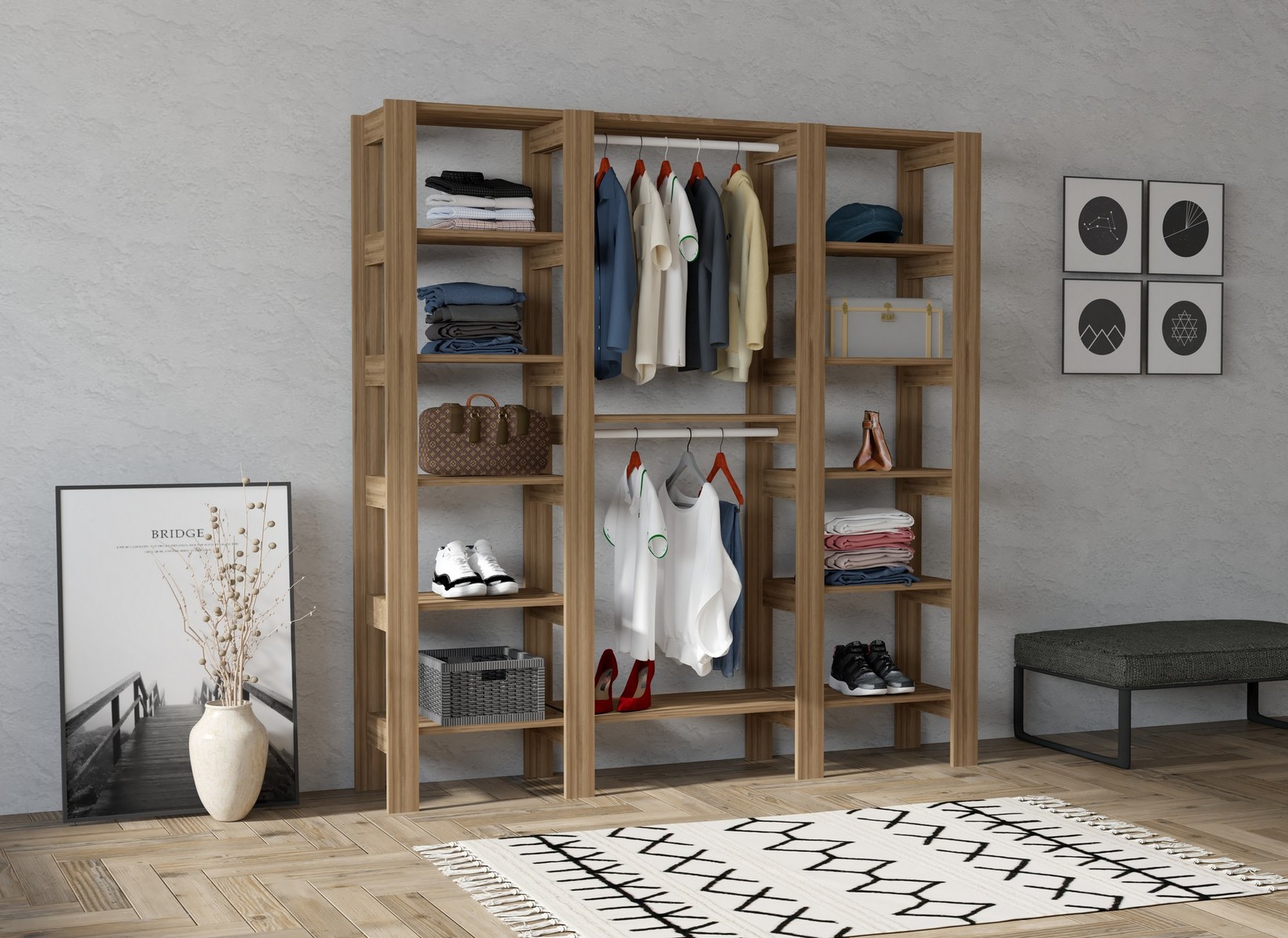 Гардероба Ханах Хоум Сити 161x180x33,6 см Орев