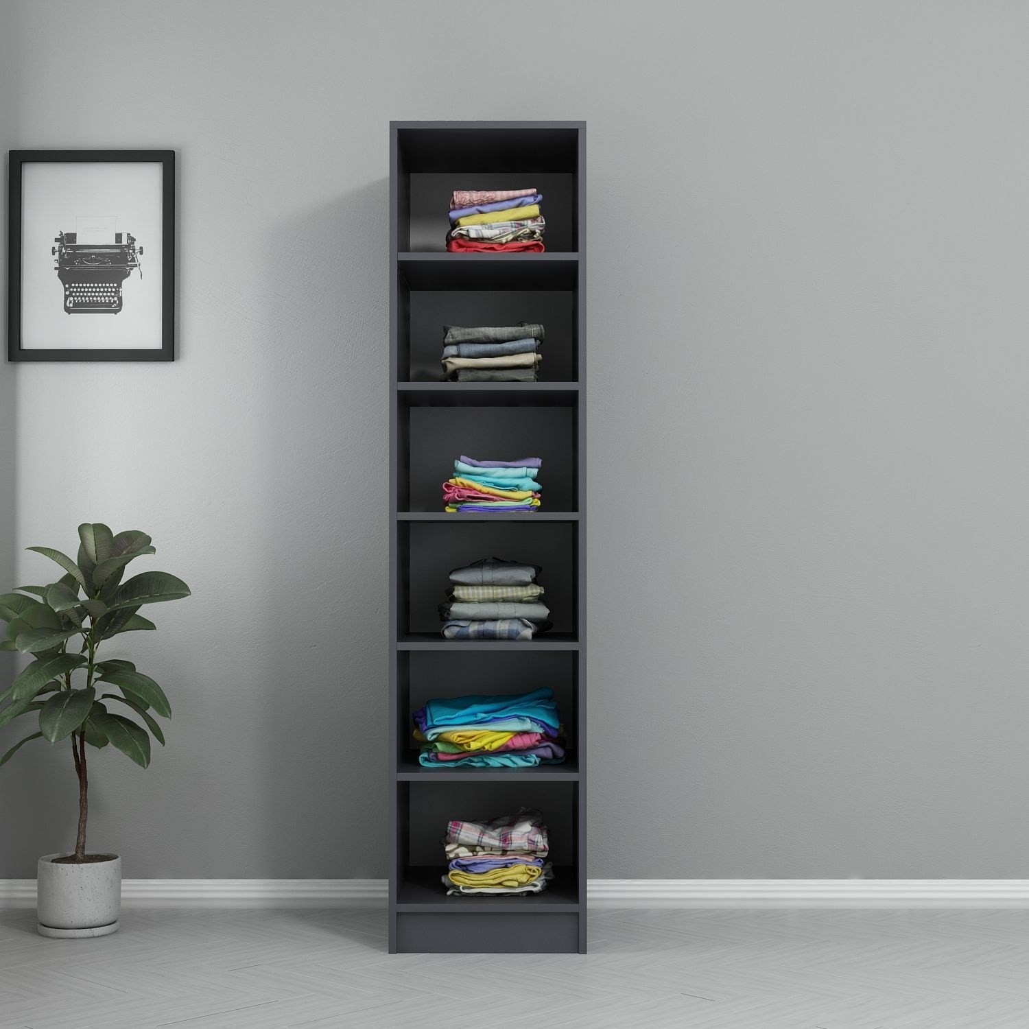 Гардеробер Ханах Хоум Кејл 45x190x52см Антрацит