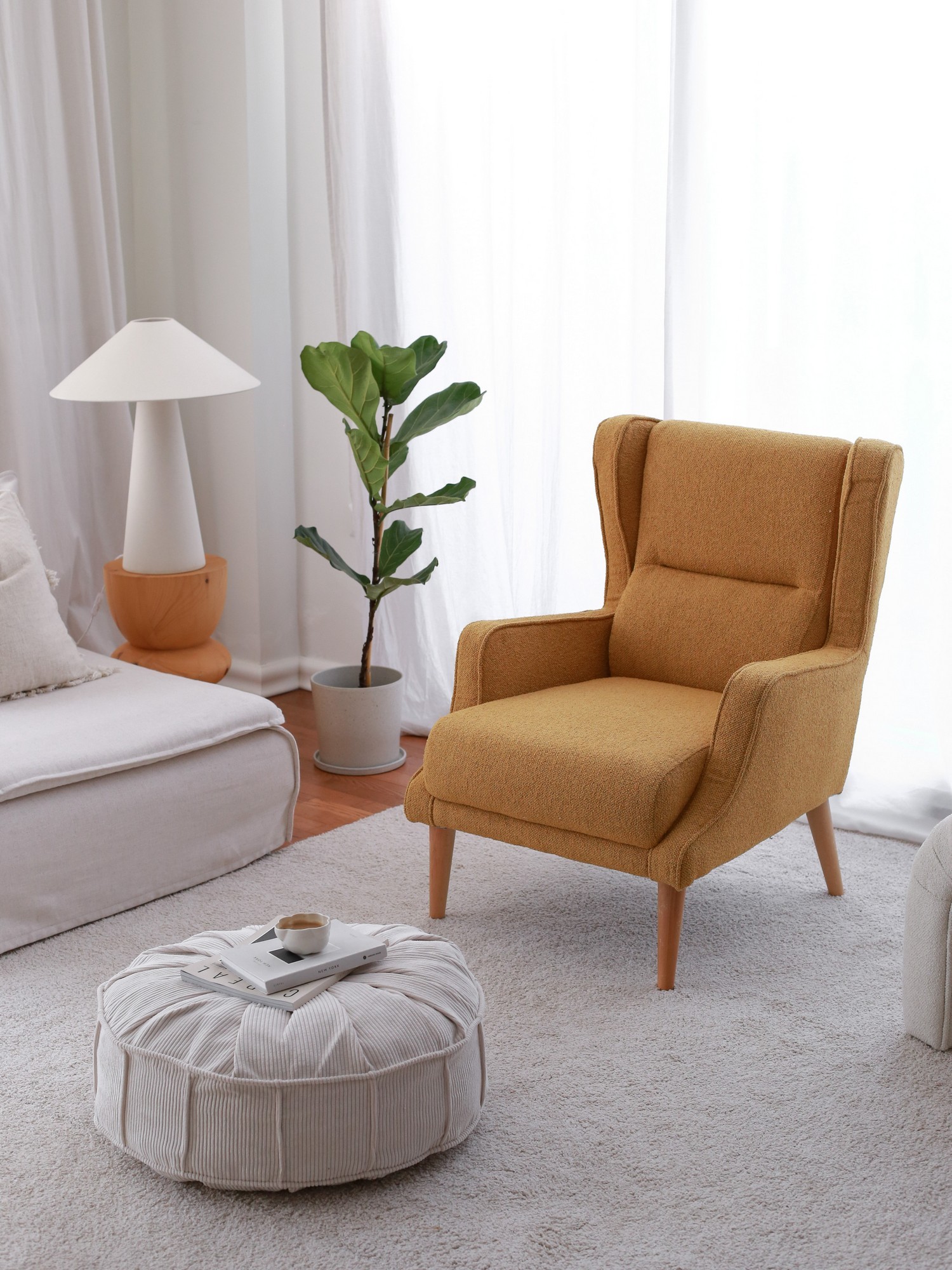 Фотелја Atelier del Sofa Klam 70x94x78cm Крем