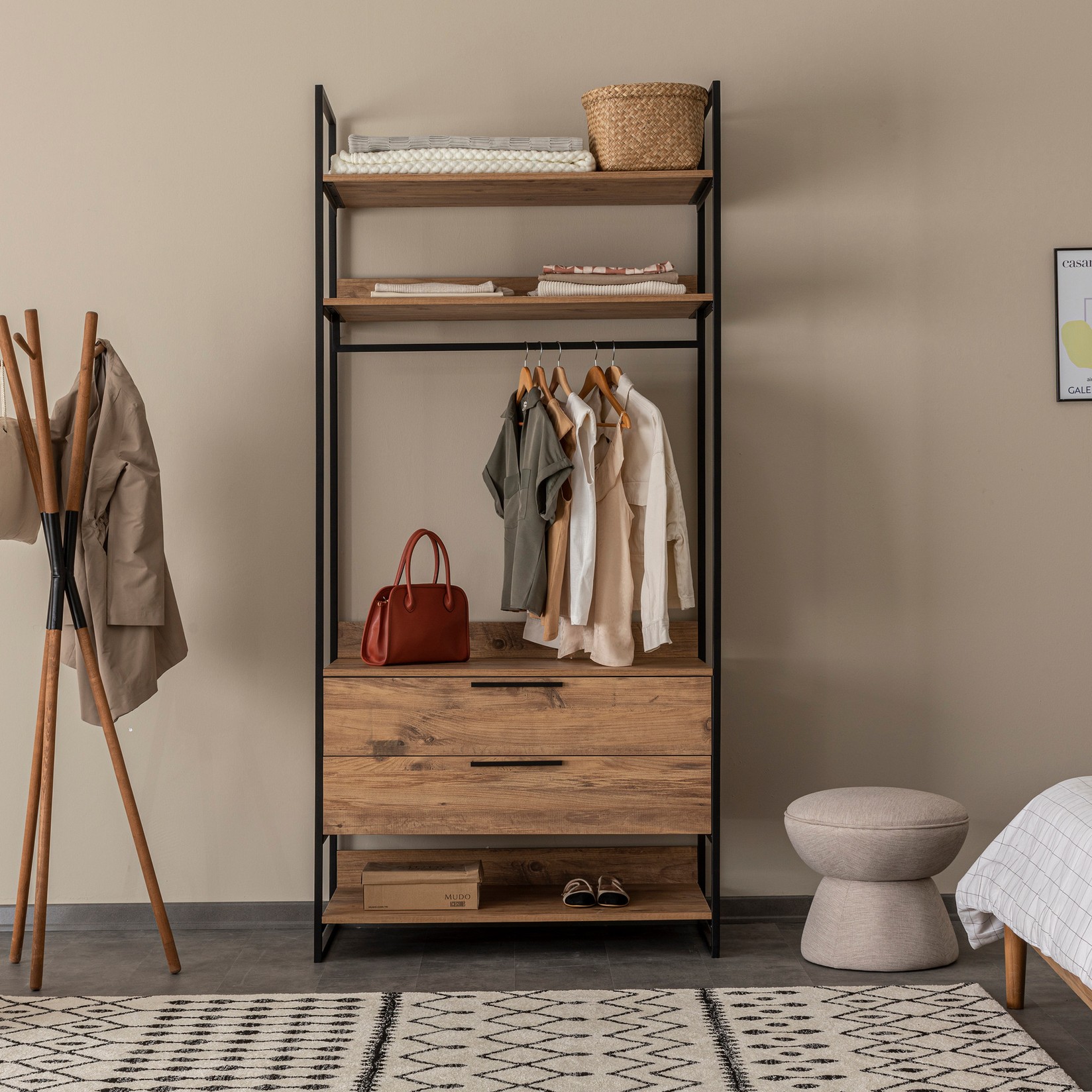 Гардеробер Hanah Home Dynamic 104x225x52cm Беж боја