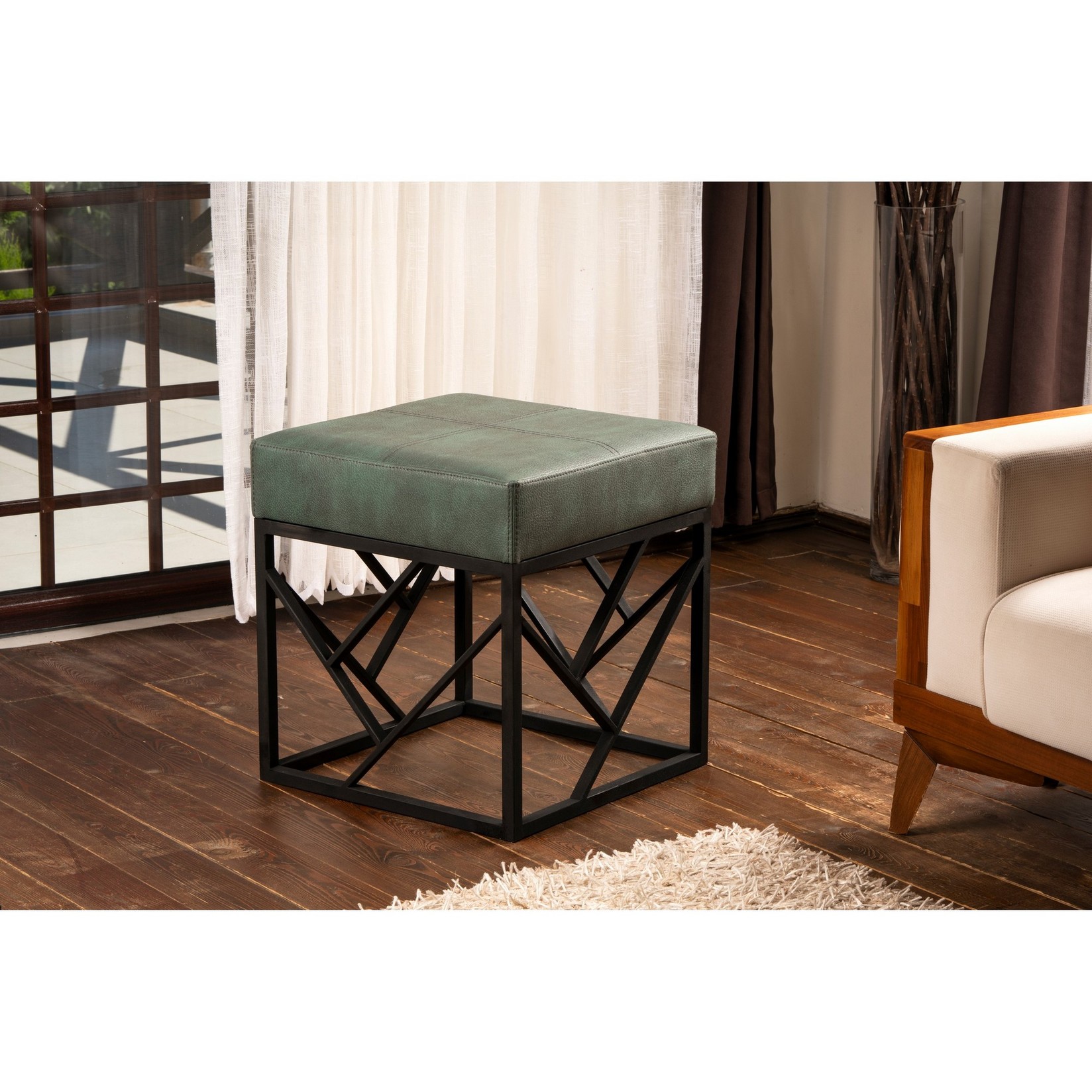 Столче „Ателје дел Софа" 46x44x46 см, Антрацит