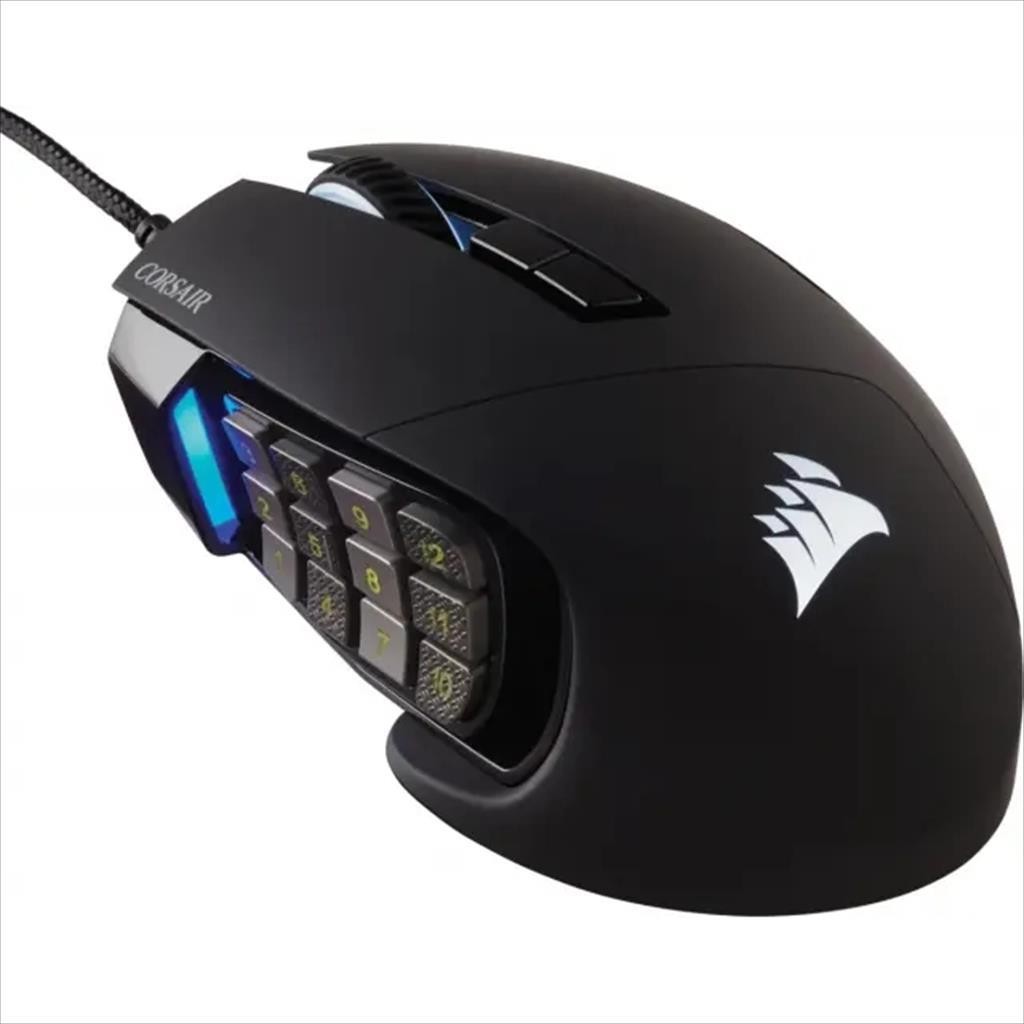 CORSAIR Глувче Жичано Со Усб Corsair Scimitar Elite Rgb Gaming Moba/Mmo (17 Копчиња), Црно, Ch-9304211-Eu