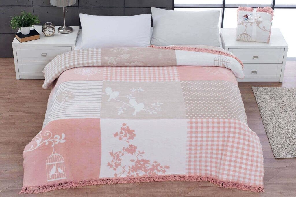 L'essentiel Maison Blanket Rene, 180x220cm, розово-бело