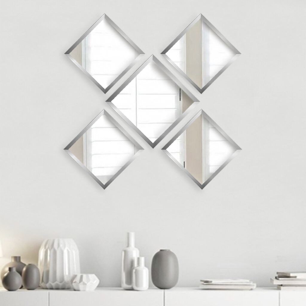 Wallity Комплет огледала SETAYNA_049, 24x24 см(4), 34x34 см(1)