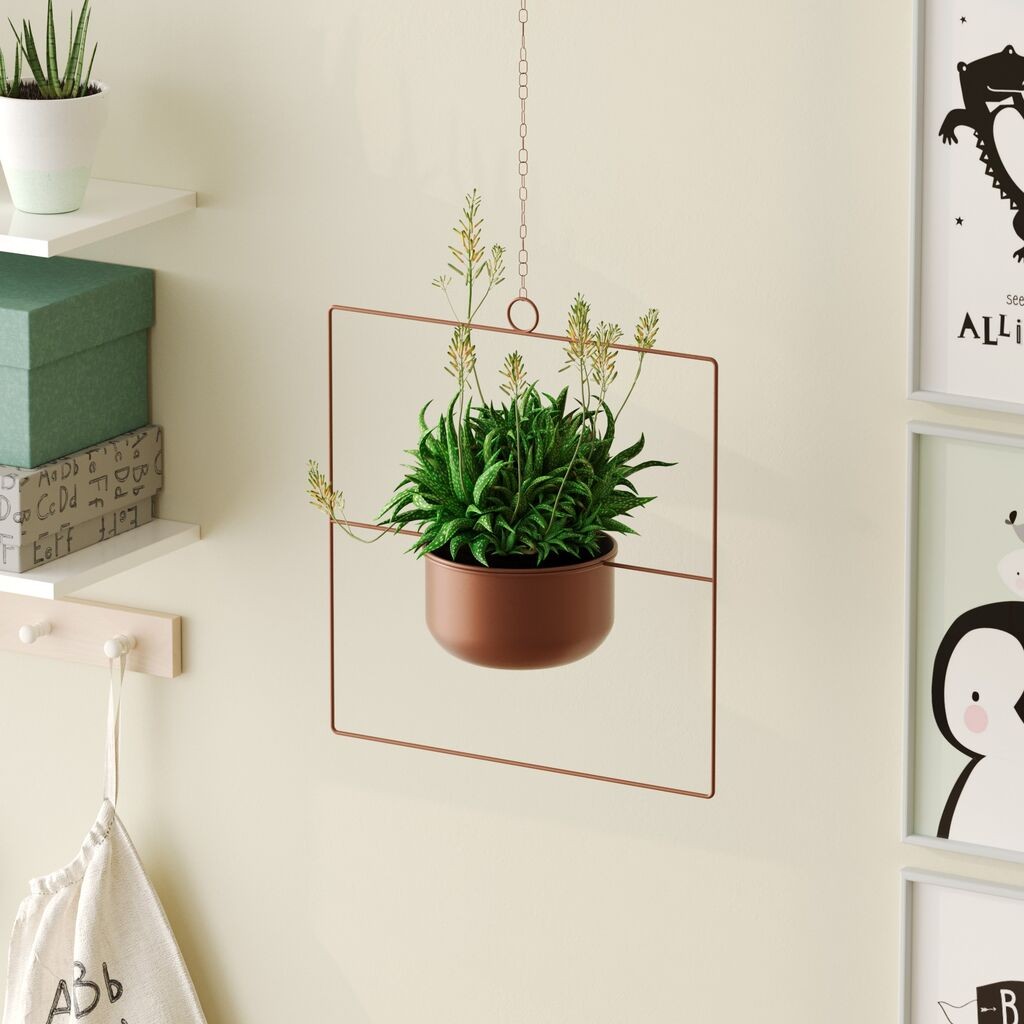 Декоративен привезок за саксија за цвеќе Aberto Design, 40x40x17 см, црна