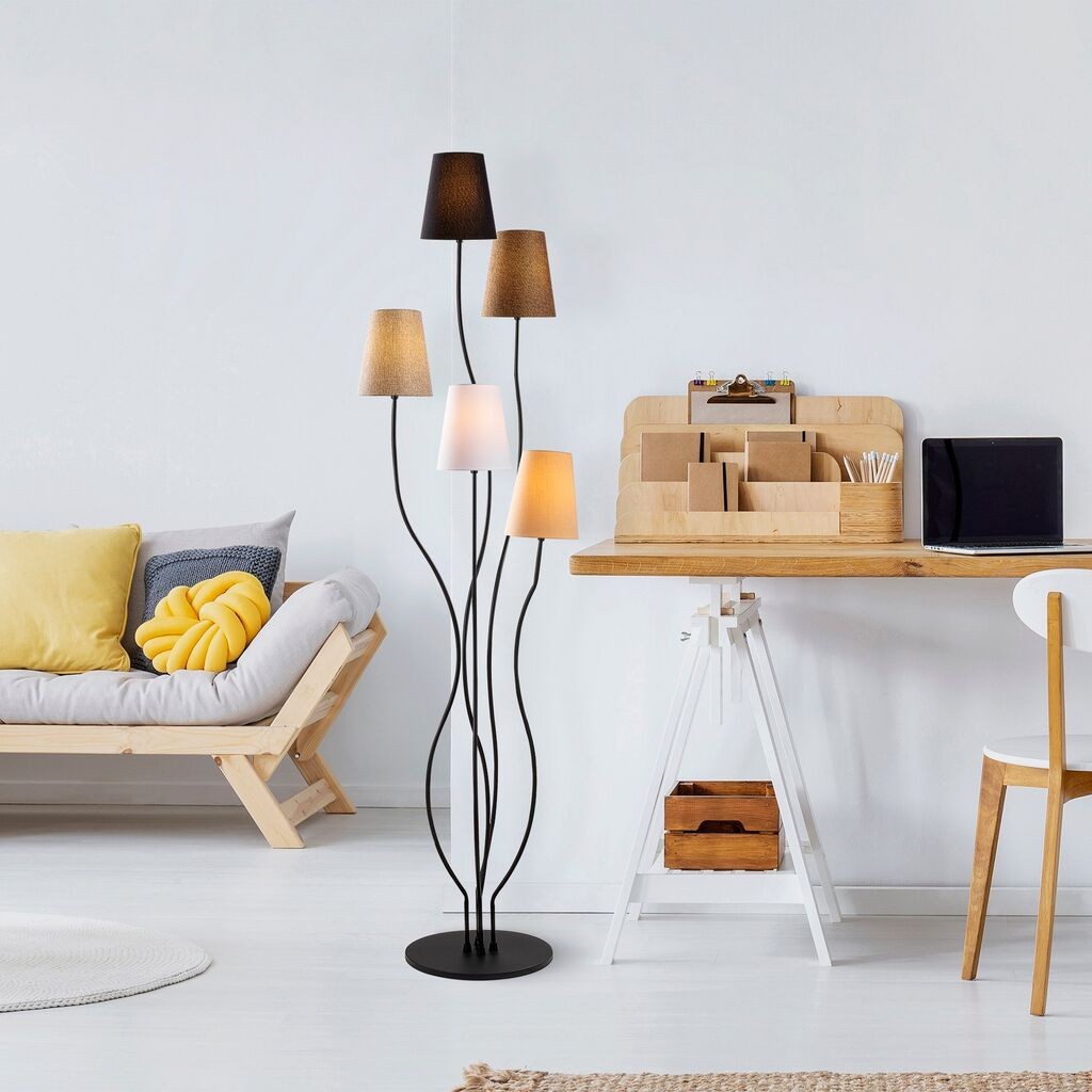 Opviq Подна светилка Bonibon-13233, 44 x 44 x 160 cm, 5 x E14, кафеава