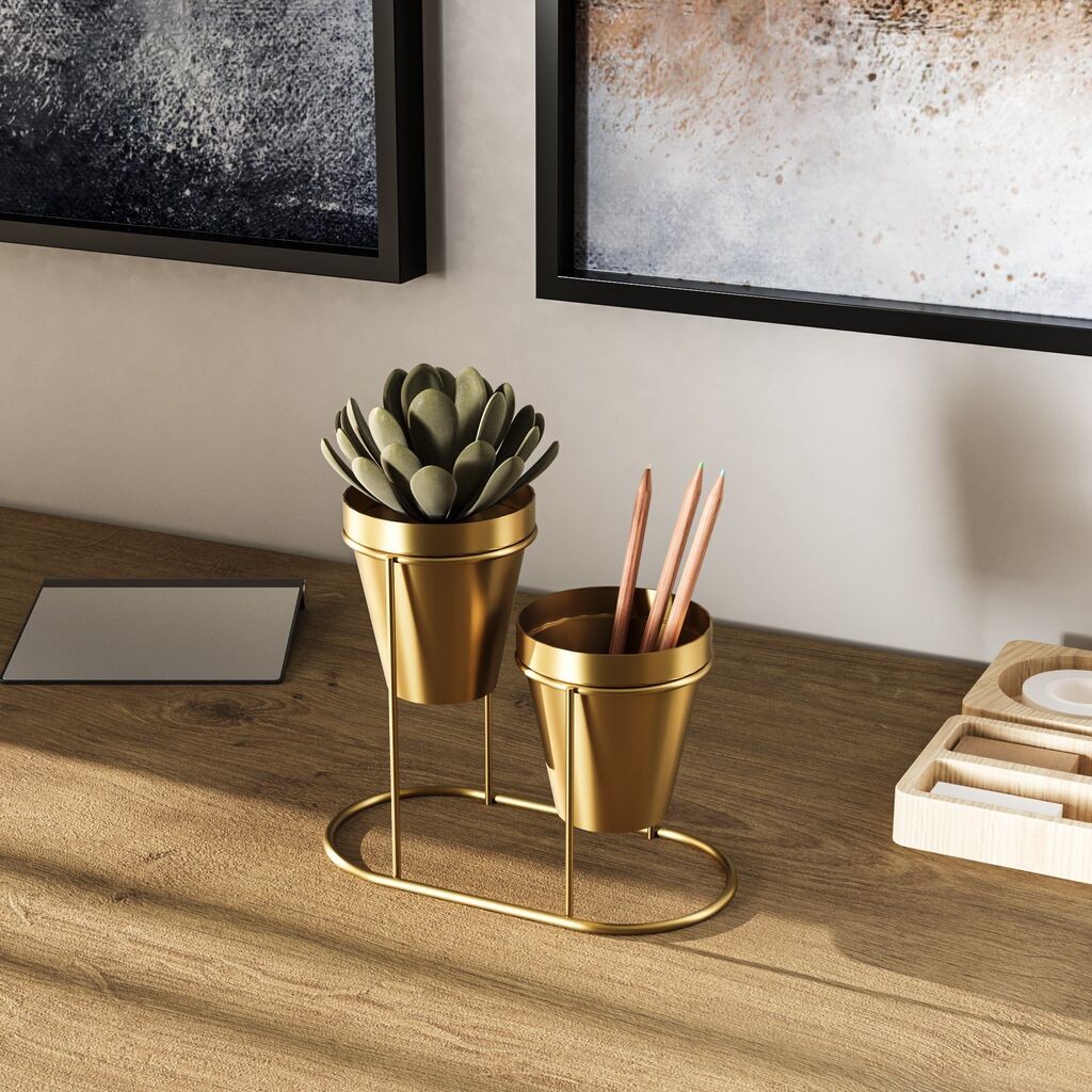 Декорација за маса Aberto Design 19x16x10 см, златни бои