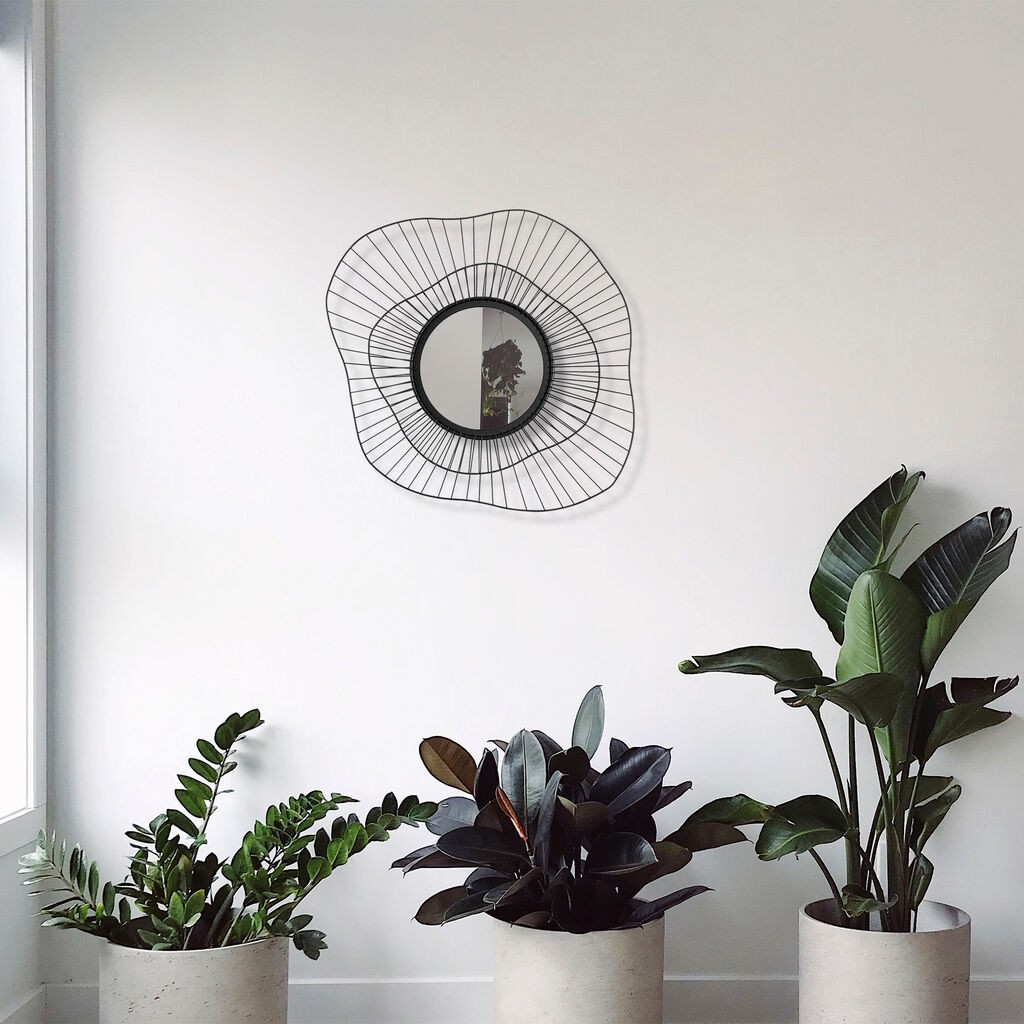 Огледало Wallity Euro Flora WM-015, 69x8x60 см, црно