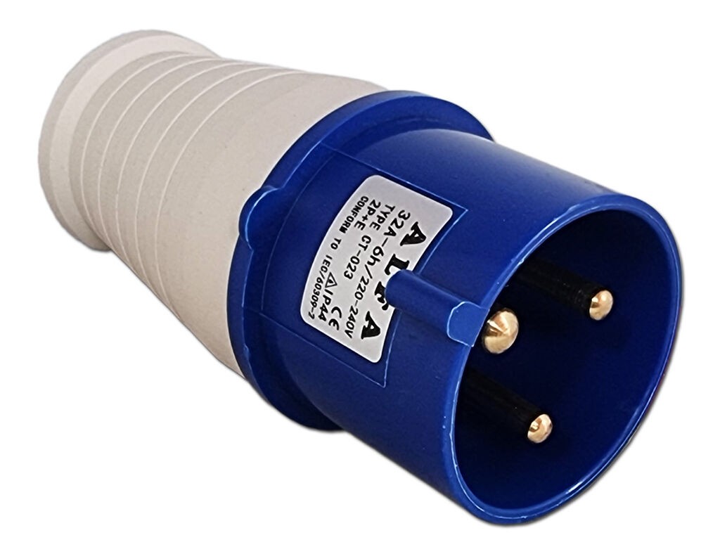 Alfa Electric 3-пол 32А машки за на кабел АЛФА ИП44 индустриски конектор