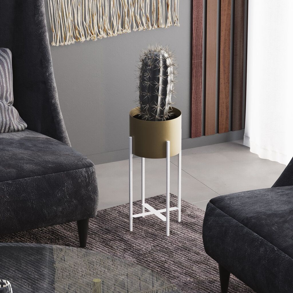 Декоративна саксија Aberto Design GED-026, 23x48 см, O 20 см,, Црна