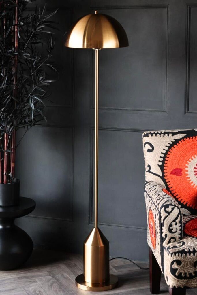 Подна ламба Opviq во форма на печурки, 160 см, 40 см, E27, IP20, златна боја