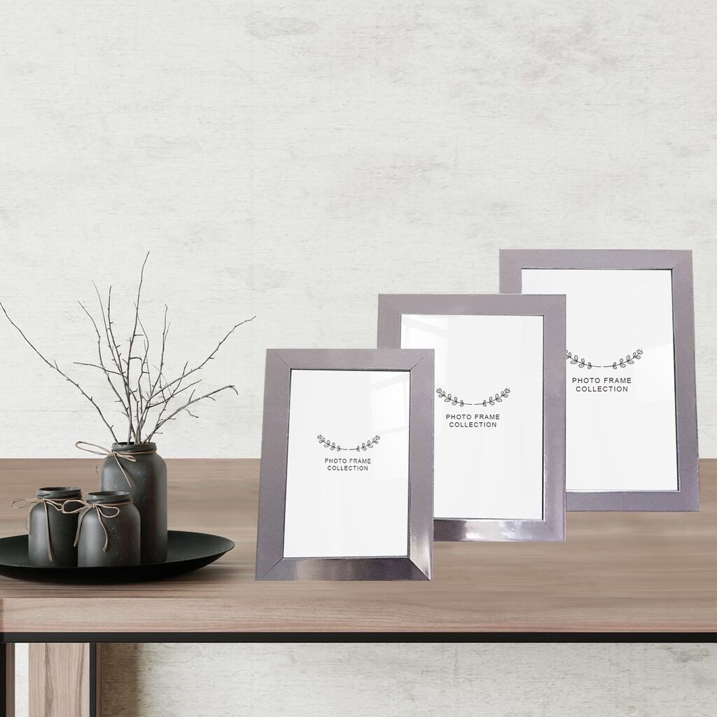 Комплет рамки за слики Aberto Design 3IGFC1029, 10x15cm, 13x18cm, 15x21cm, 3 парчиња, сребрени бои