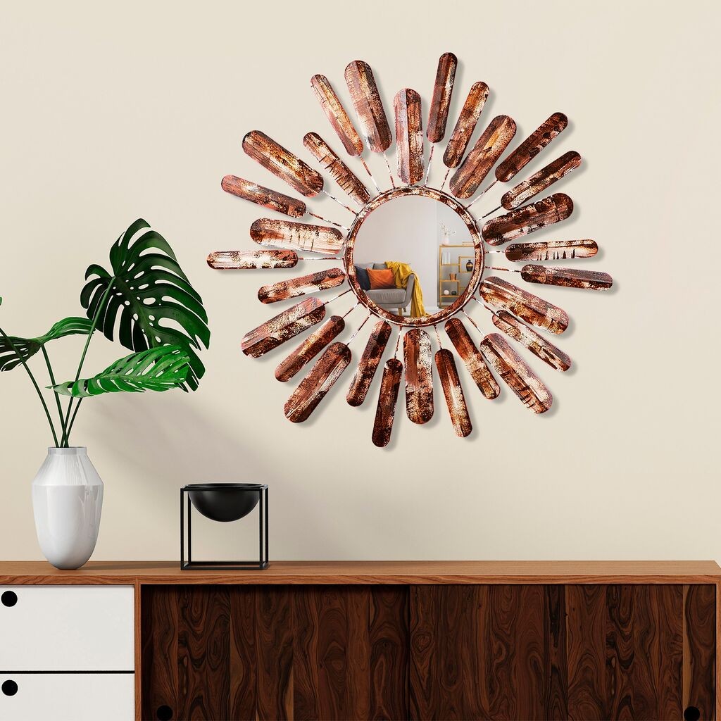 Wallity Огледало Сонце 3, 75x75x4 см, Шарено