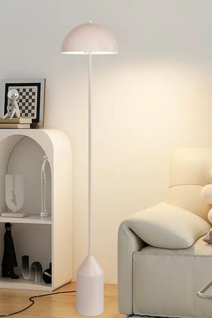 Подна ламба Opviq во форма на печурка, 160 см, 40 см, E27, бела