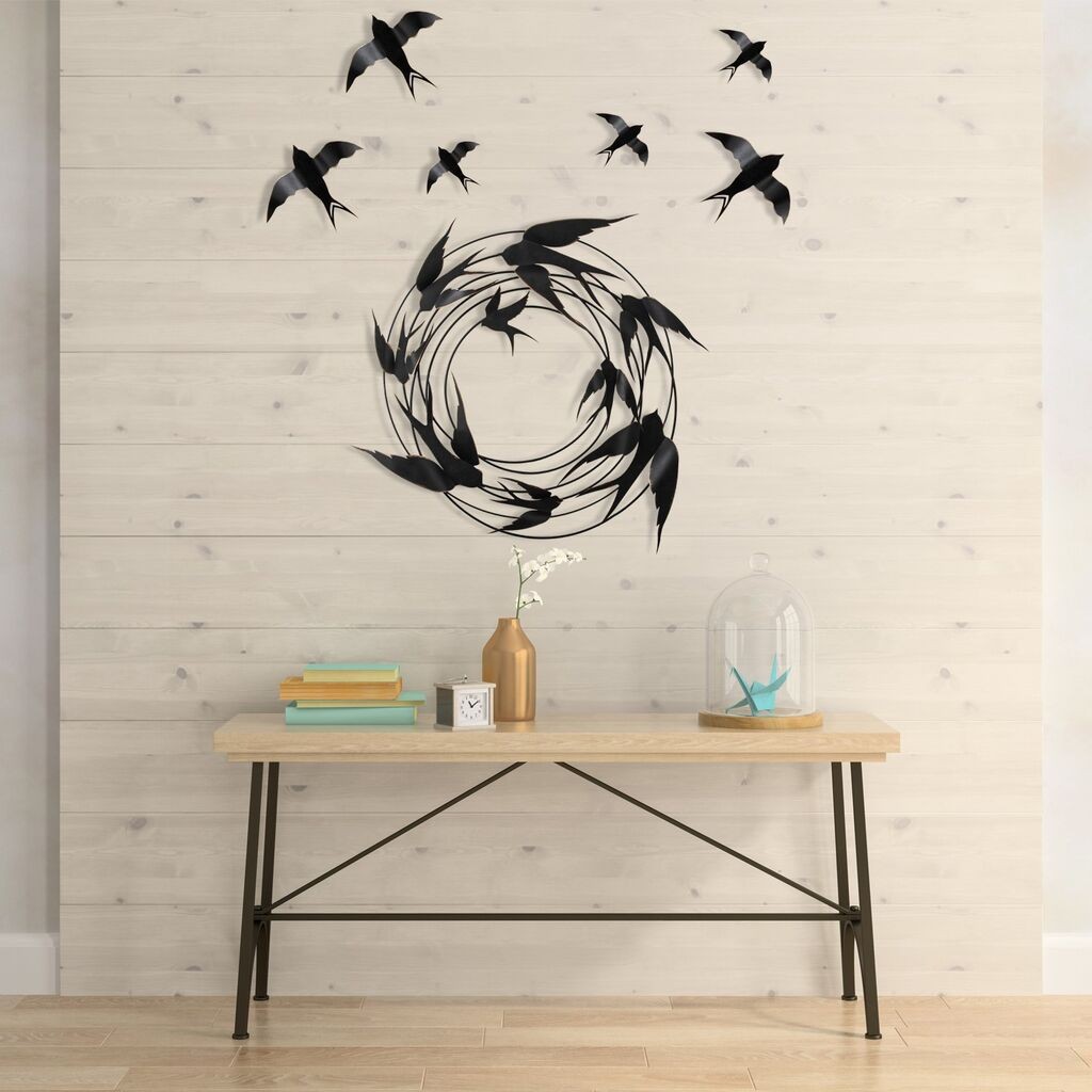 Wallity декорација за dzид во 3 дела, 79x8 см, црна