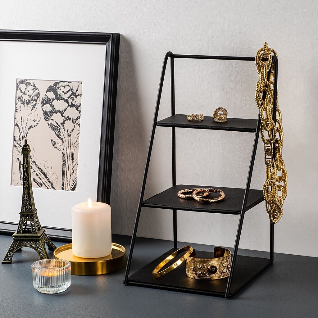 Поставка за накит Aberto Design 16x30.5x17 см, црна