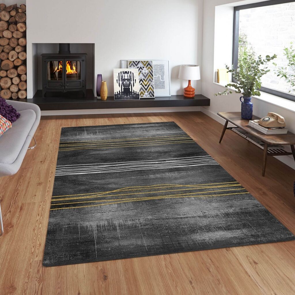 Conceptum Hypnose тепих Cg41, правоаголен, 80x140 cm, сиво-златна боја