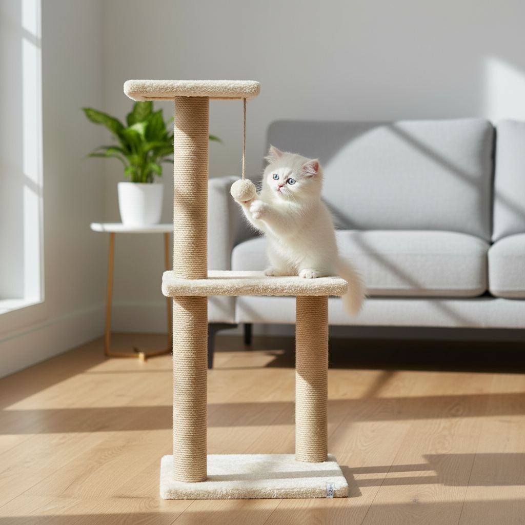 Гребелка за шепи и мустаќи за мачки Тина 1, бела