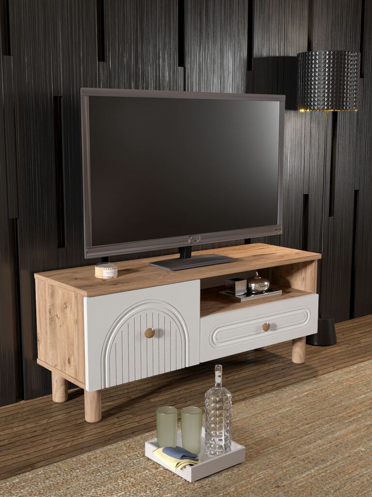 Комода за телевизор Hanah Home Bellora 105, 104x47x35cm, бела