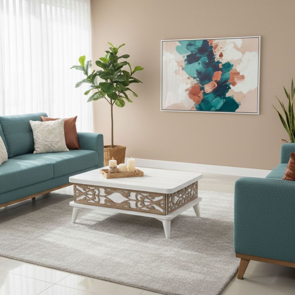 Маса за дневна соба Hanah Home Ada 90x38x60 см, бела