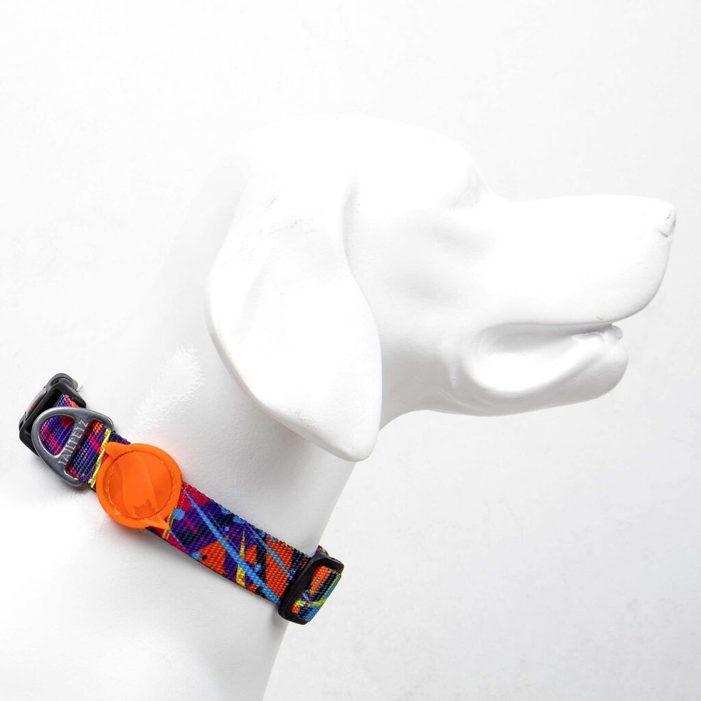 Огрлица за кучиња „Шепи и мустаќи" во боја на прскалка, шарена